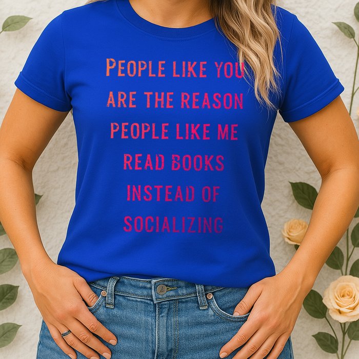 Introvert Antisocial Id Rather Be Reading Gift Womens T-Shirt