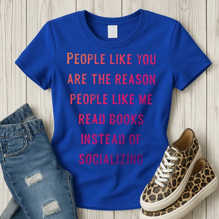 Introvert Antisocial Id Rather Be Reading Gift Womens T-Shirt