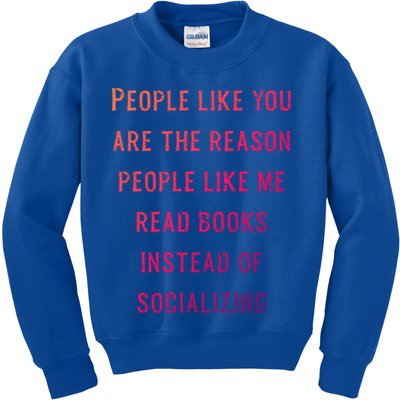 Introvert Antisocial Id Rather Be Reading Gift Kids Sweatshirt