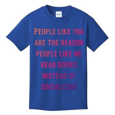 Introvert Antisocial Id Rather Be Reading Gift Kids T-Shirt