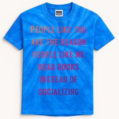 Introvert Antisocial Id Rather Be Reading Gift Kids Tie-Dye T-Shirt