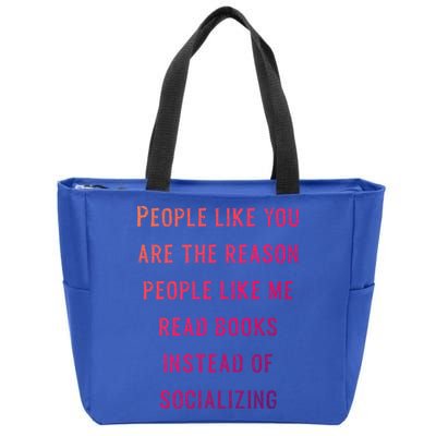 Introvert Antisocial Id Rather Be Reading Gift Zip Tote Bag