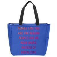 Introvert Antisocial Id Rather Be Reading Gift Zip Tote Bag
