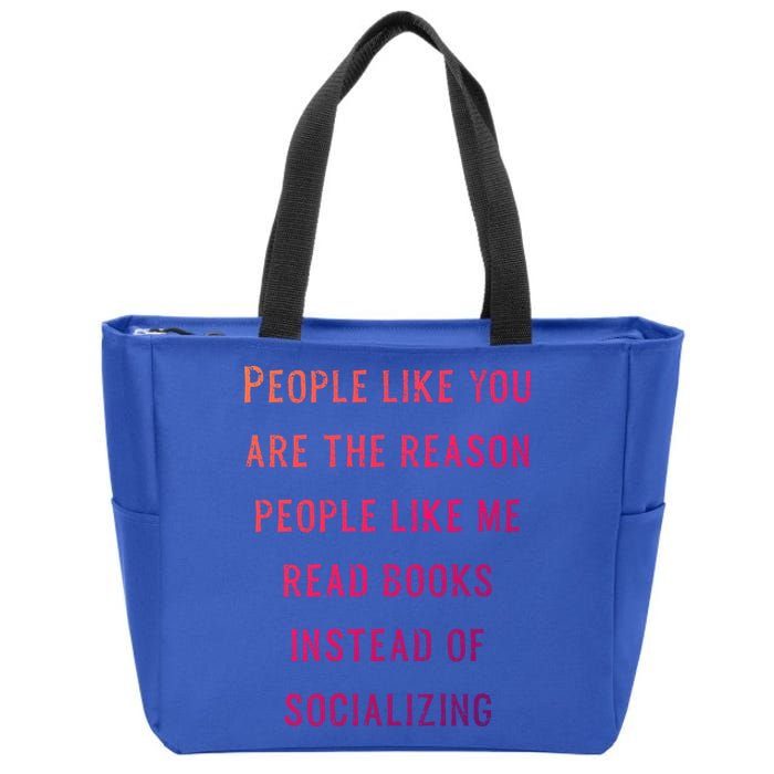 Introvert Antisocial Id Rather Be Reading Gift Zip Tote Bag
