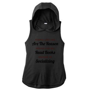 Introvert Antisocial Id Rather Be Reading Gift Ladies PosiCharge Tri-Blend Wicking Draft Hoodie Tank