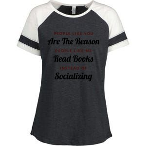 Introvert Antisocial Id Rather Be Reading Gift Enza Ladies Jersey Colorblock Tee