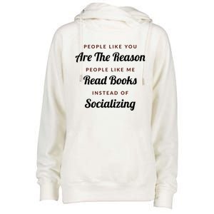 Introvert Antisocial Id Rather Be Reading Gift Womens Funnel Neck Pullover Hood