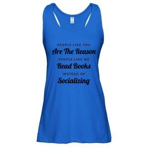 Introvert Antisocial Id Rather Be Reading Gift Ladies Essential Flowy Tank