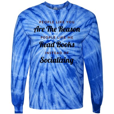 Introvert Antisocial Id Rather Be Reading Gift Tie-Dye Long Sleeve Shirt