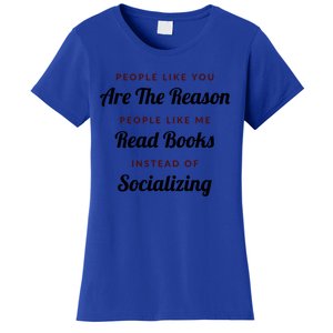 Introvert Antisocial Id Rather Be Reading Gift Women's T-Shirt