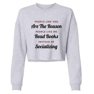 Introvert Antisocial Id Rather Be Reading Gift Cropped Pullover Crew