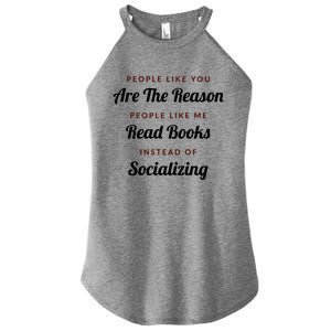 Introvert Antisocial Id Rather Be Reading Gift Women's Perfect Tri Rocker Tank