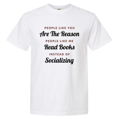 Introvert Antisocial Id Rather Be Reading Gift Garment-Dyed Heavyweight T-Shirt