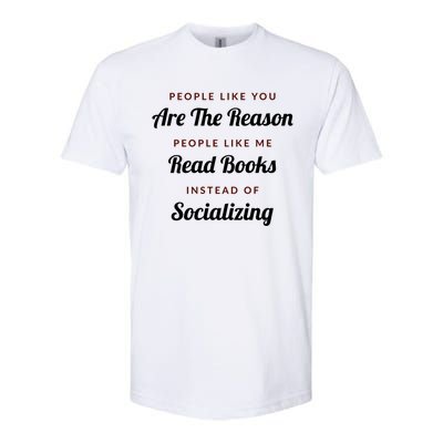 Introvert Antisocial Id Rather Be Reading Gift Softstyle CVC T-Shirt