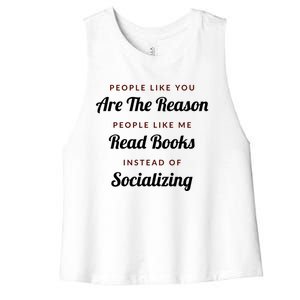 Introvert Antisocial Id Rather Be Reading Gift Women's Racerback Cropped Tank