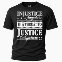 Injustice Anywhere Is A Threat To Justice Everywhere MLK Cooling Performance Crew T-Shirt