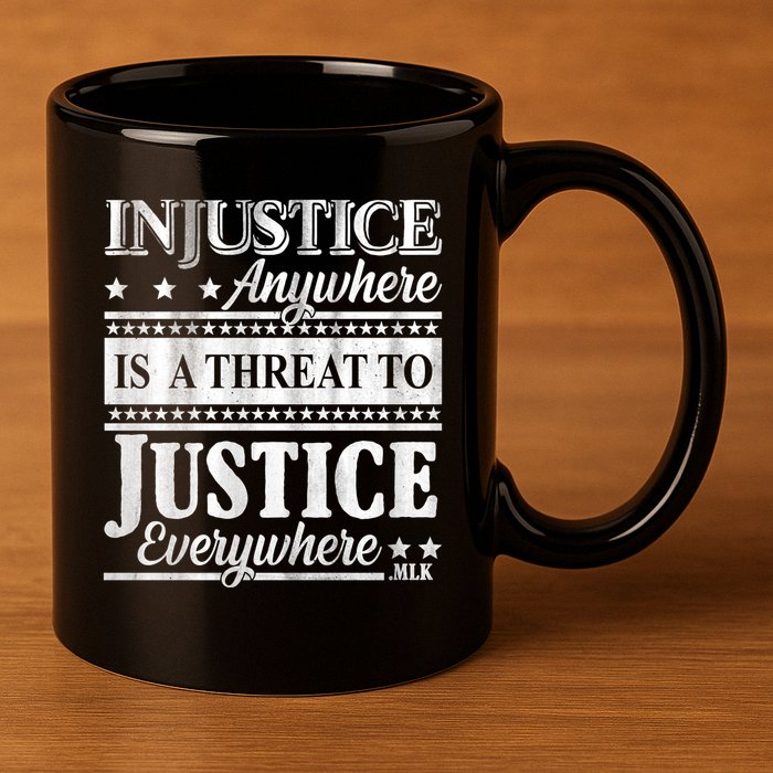 Injustice Anywhere Is A Threat To Justice Everywhere MLK 11oz C Handle Ceramic Mug