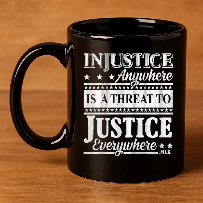 Injustice Anywhere Is A Threat To Justice Everywhere MLK 11oz C Handle Ceramic Mug