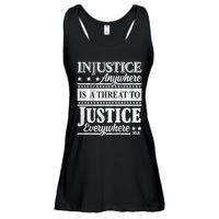 Injustice Anywhere Is A Threat To Justice Everywhere MLK Ladies Essential Flowy Tank