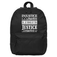 Injustice Anywhere Is A Threat To Justice Everywhere MLK 16 in Basic Backpack