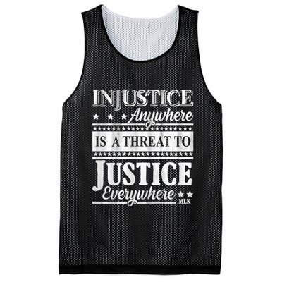 Injustice Anywhere Is A Threat To Justice Everywhere MLK Mesh Reversible Basketball Jersey Tank