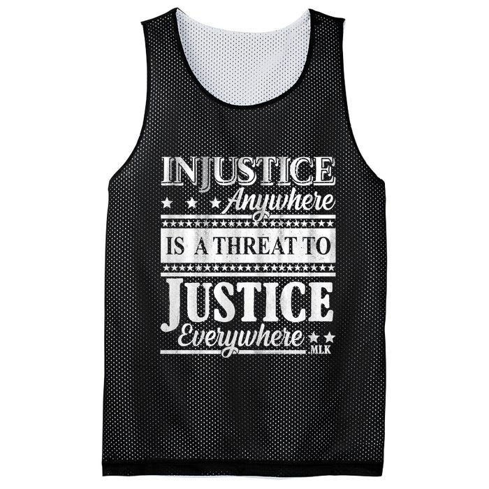 Injustice Anywhere Is A Threat To Justice Everywhere MLK Mesh Reversible Basketball Jersey Tank