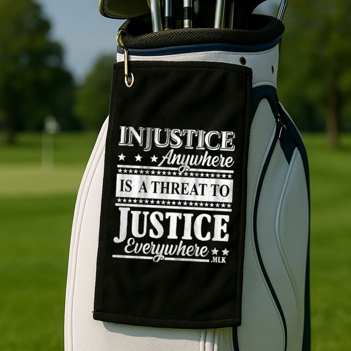 Injustice Anywhere Is A Threat To Justice Everywhere MLK Golf Towel