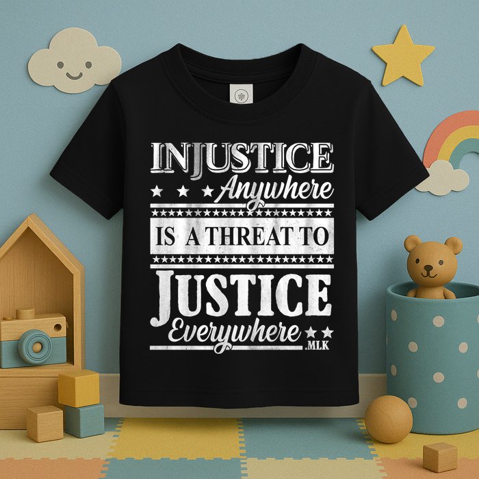 Injustice Anywhere Is A Threat To Justice Everywhere MLK Toddler T-Shirt