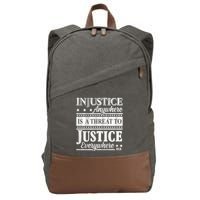 Injustice Anywhere Is A Threat To Justice Everywhere MLK Cotton Canvas Backpack