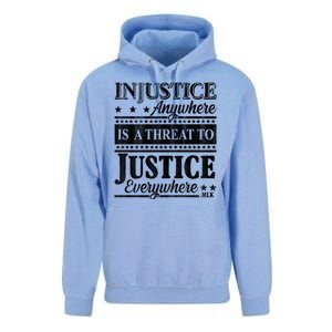 Injustice Anywhere Is A Threat To Justice Everywhere MLK Unisex Surf Hoodie