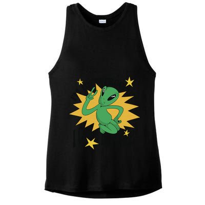 I'm An Introvert I Come In Peace Alien Ladies PosiCharge Tri-Blend Wicking Tank