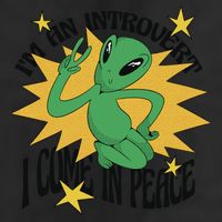 I'm An Introvert I Come In Peace Alien 7 Panel Mesh Trucker Snapback Hat