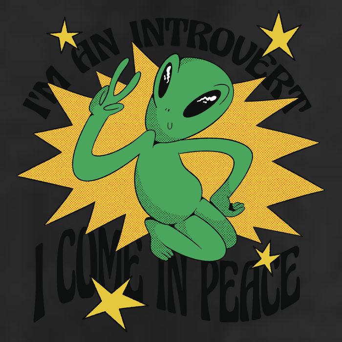 I'm An Introvert I Come In Peace Alien 7 Panel Mesh Trucker Snapback Hat
