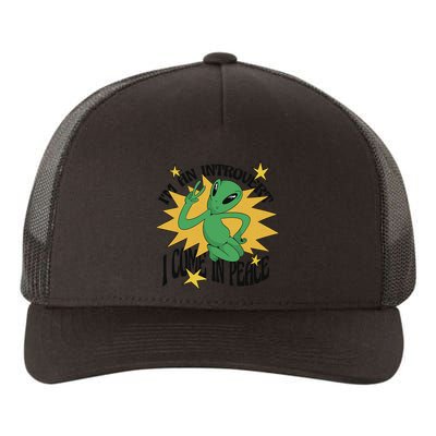 I'm An Introvert I Come In Peace Alien Yupoong Adult 5-Panel Trucker Hat