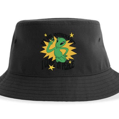 I'm An Introvert I Come In Peace Alien Sustainable Bucket Hat