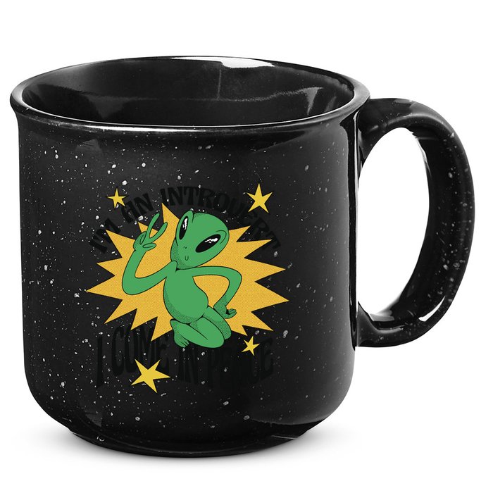 I'm An Introvert I Come In Peace Alien 15oz Campfire Ceramic Mug