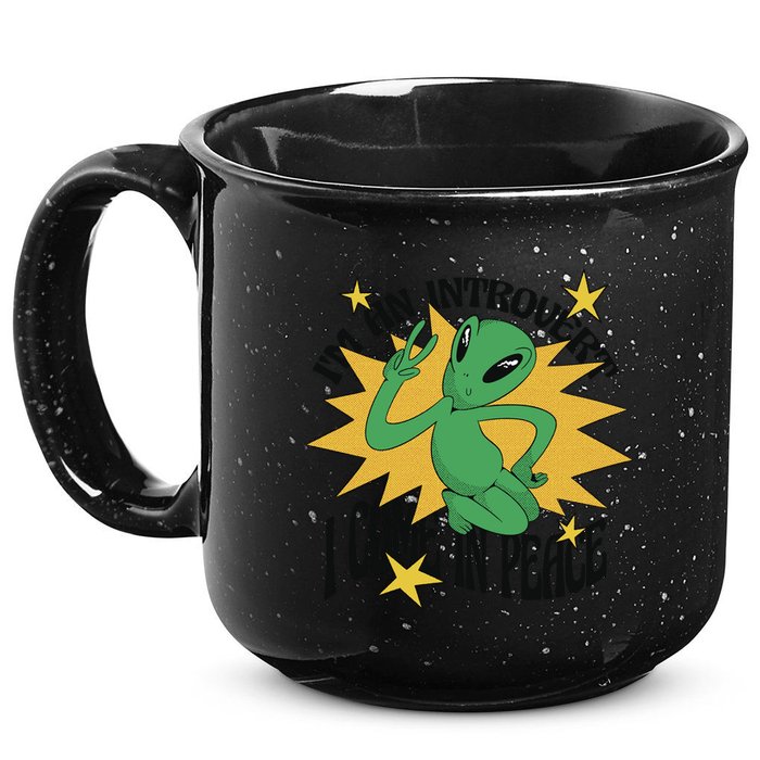 I'm An Introvert I Come In Peace Alien 15oz Campfire Ceramic Mug