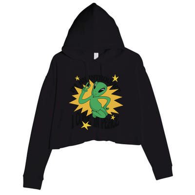 I'm An Introvert I Come In Peace Alien Crop Fleece Hoodie