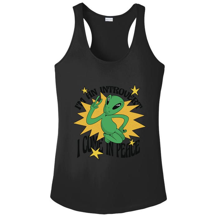 I'm An Introvert I Come In Peace Alien Ladies PosiCharge Competitor Racerback Tank