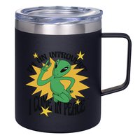 I'm An Introvert I Come In Peace Alien 12oz Stainless Steel Coffee Mug