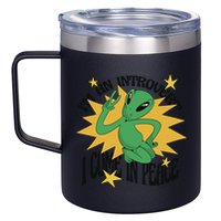 I'm An Introvert I Come In Peace Alien 12oz Stainless Steel Coffee Mug