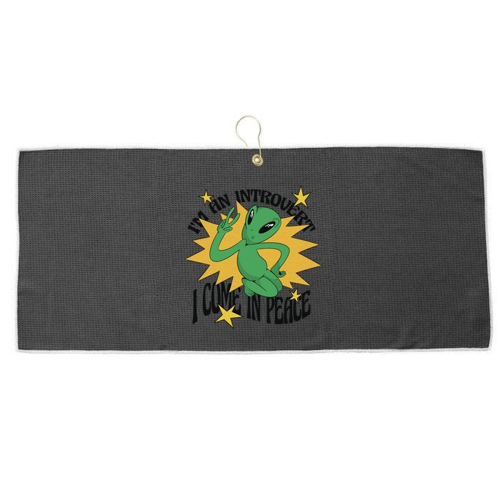 I'm An Introvert I Come In Peace Alien Large Microfiber Waffle Golf Towel