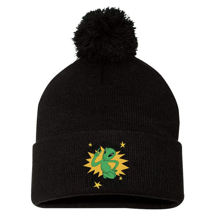 I'm An Introvert I Come In Peace Alien Pom Pom 12in Knit Beanie