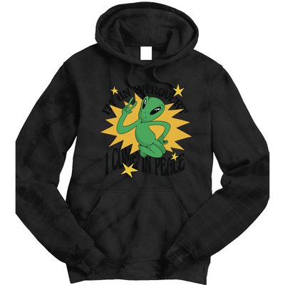 I'm An Introvert I Come In Peace Alien Tie Dye Hoodie