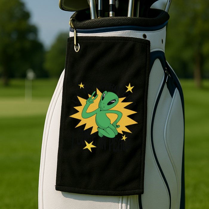 I'm An Introvert I Come In Peace Alien Golf Towel