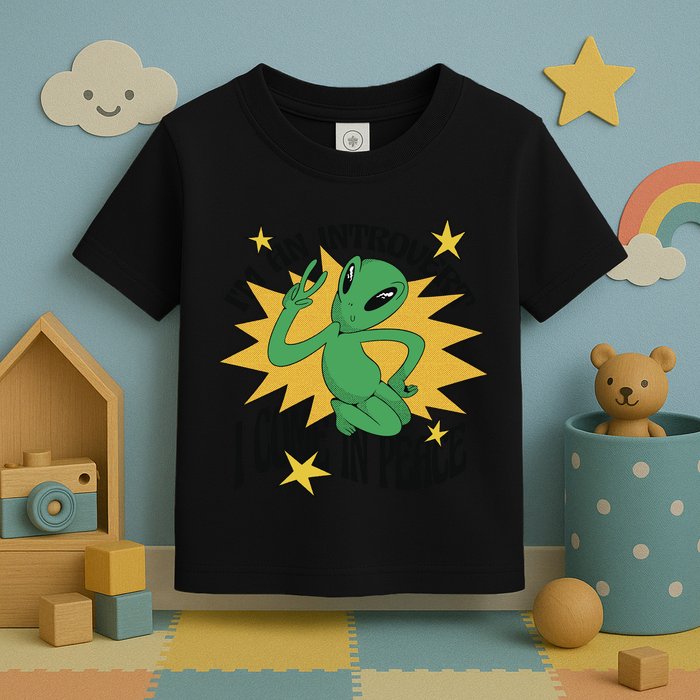 I'm An Introvert I Come In Peace Alien Toddler T-Shirt