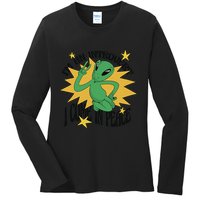 I'm An Introvert I Come In Peace Alien Ladies Long Sleeve Shirt