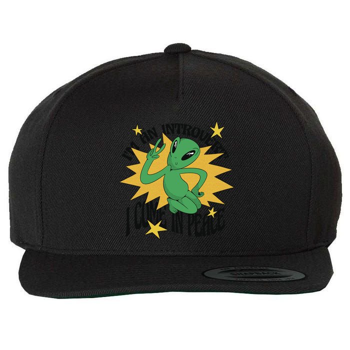 I'm An Introvert I Come In Peace Alien Wool Snapback Cap