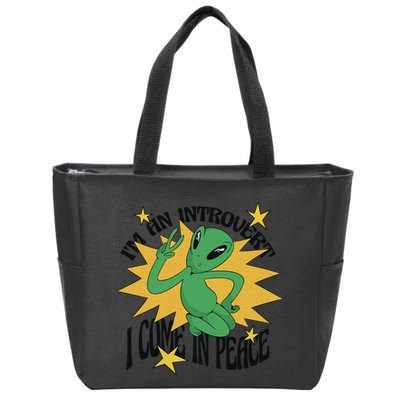 I'm An Introvert I Come In Peace Alien Zip Tote Bag