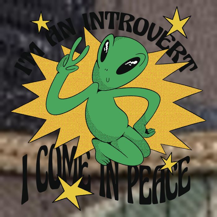 I'm An Introvert I Come In Peace Alien Retro Rope Trucker Hat Cap